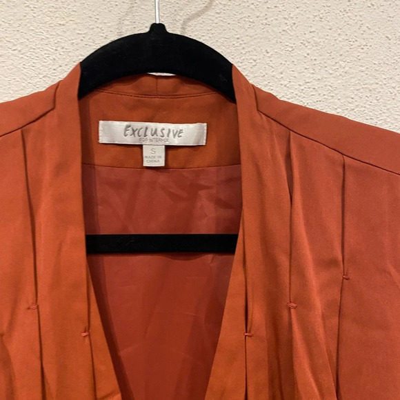 Intermix Burnt Orange Faux Wrap Dress Size Small EUC - Picture 2 of 3